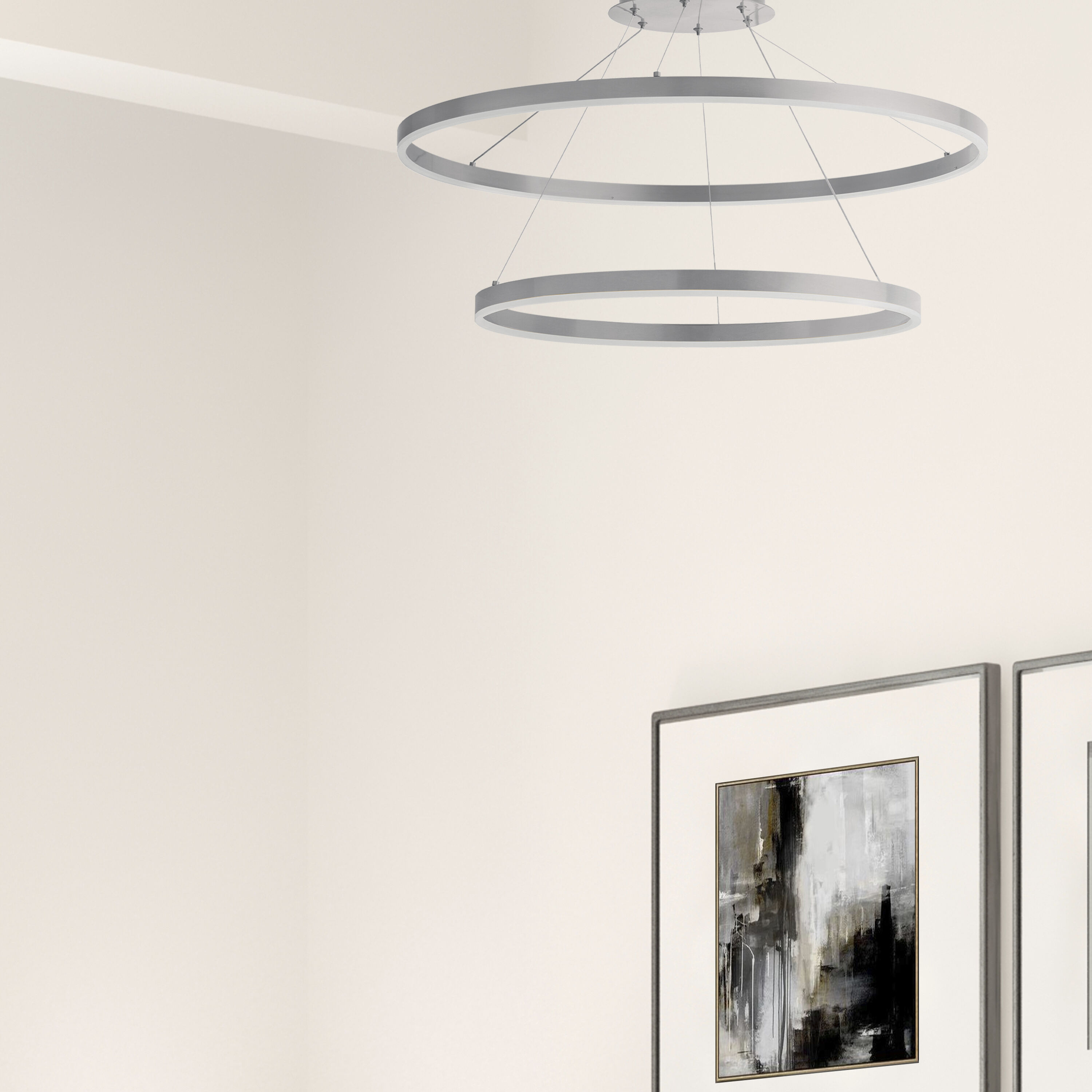 Circulo LED 32 inch Silver Chandelier Ceiling Light