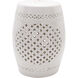 Auburndale 18.1 inch White Outdoor Garden Stool, Cylinder, Hand Crafted