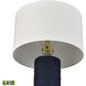 Sherman 27.5 inch 9.00 watt Navy with Antique Brass Table Lamp Portable Light