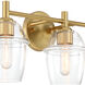 Summer Jazz 3 Light 24 inch Brushed Gold Vanity Light Wall Light