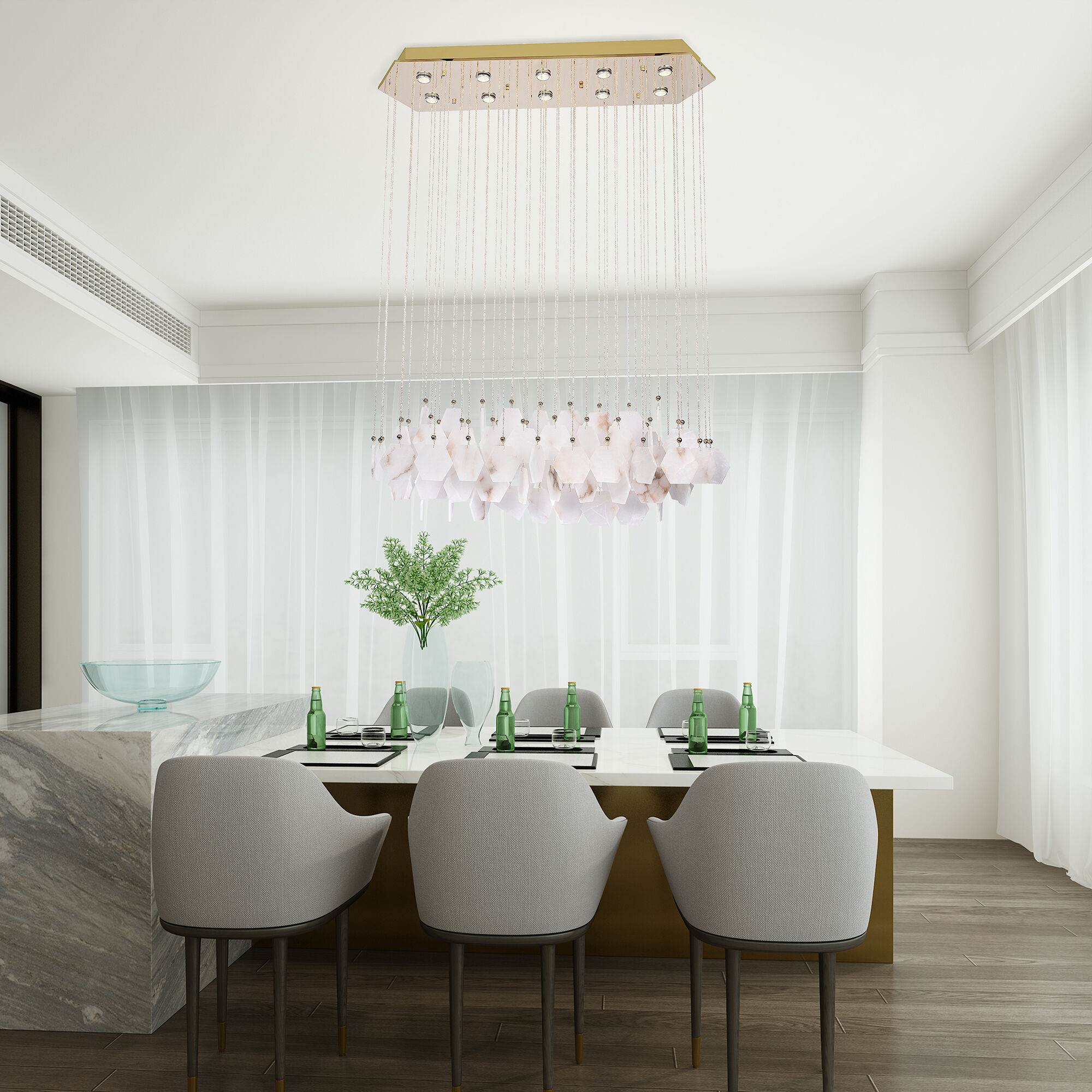 Canada LED 13.7 inch Gold Chandelier Ceiling Light