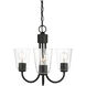 Miles 3 Light 21.5 inch Midnight Black Chandelier Ceiling Light