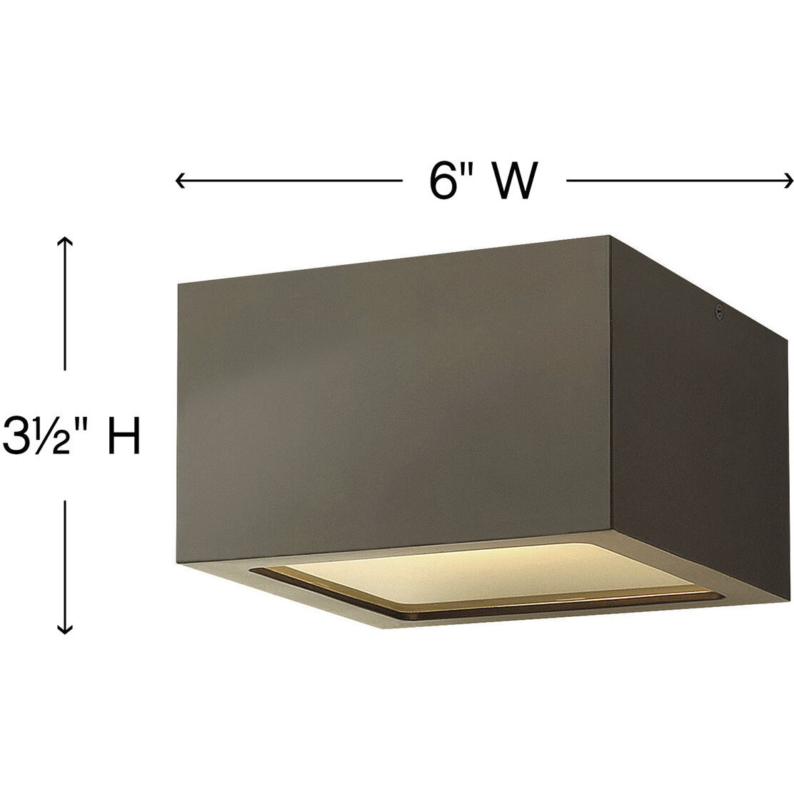 Kube LED 6 inch Bronze Outdoor Flush Mount