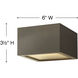 Kube LED 6 inch Bronze Outdoor Flush Mount