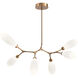 Fiori LED Novel Brass Linear Multi-Pendant Ceiling Light, Modern Branch