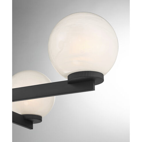 Modern 4 Light 38 inch Matte Black Chandelier Ceiling Light