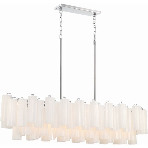 Addis 14 Light 51.75 inch Polished Chrome Chandelier Ceiling Light in Tronchi Glass White