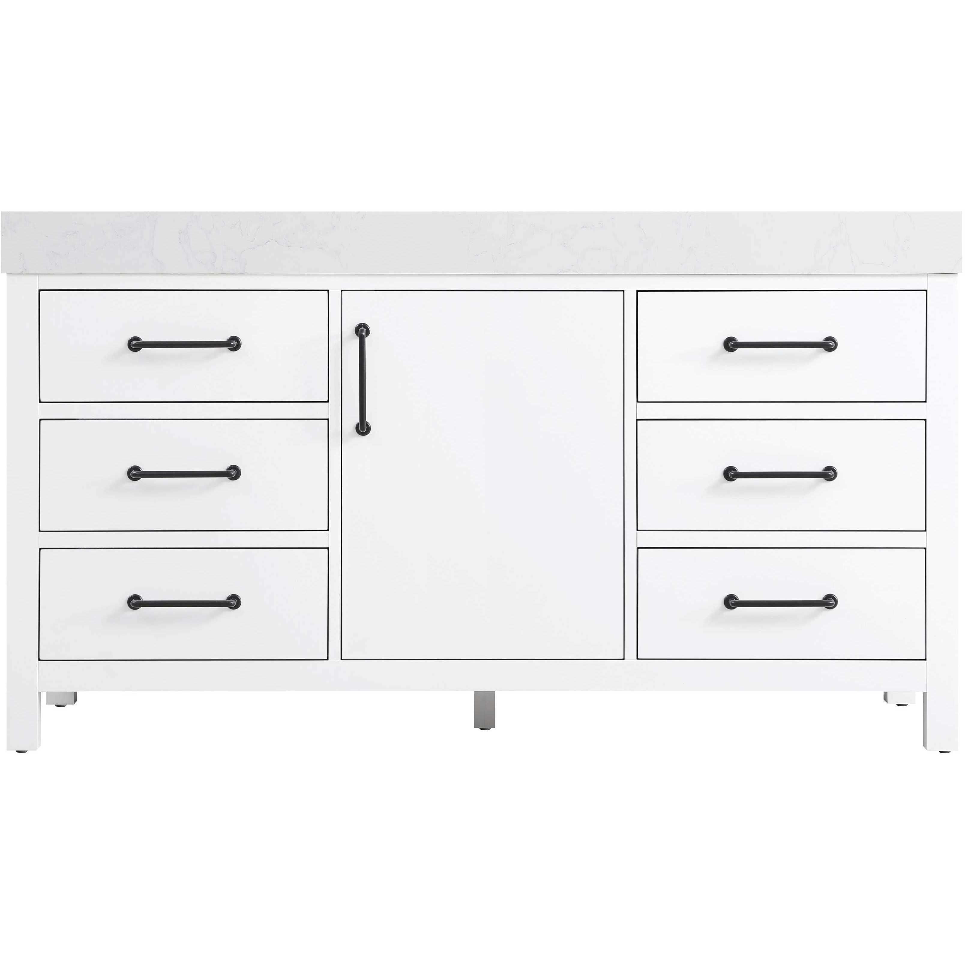 Nathan 60 X 34 inch White Bathroom Vanity Cabinet