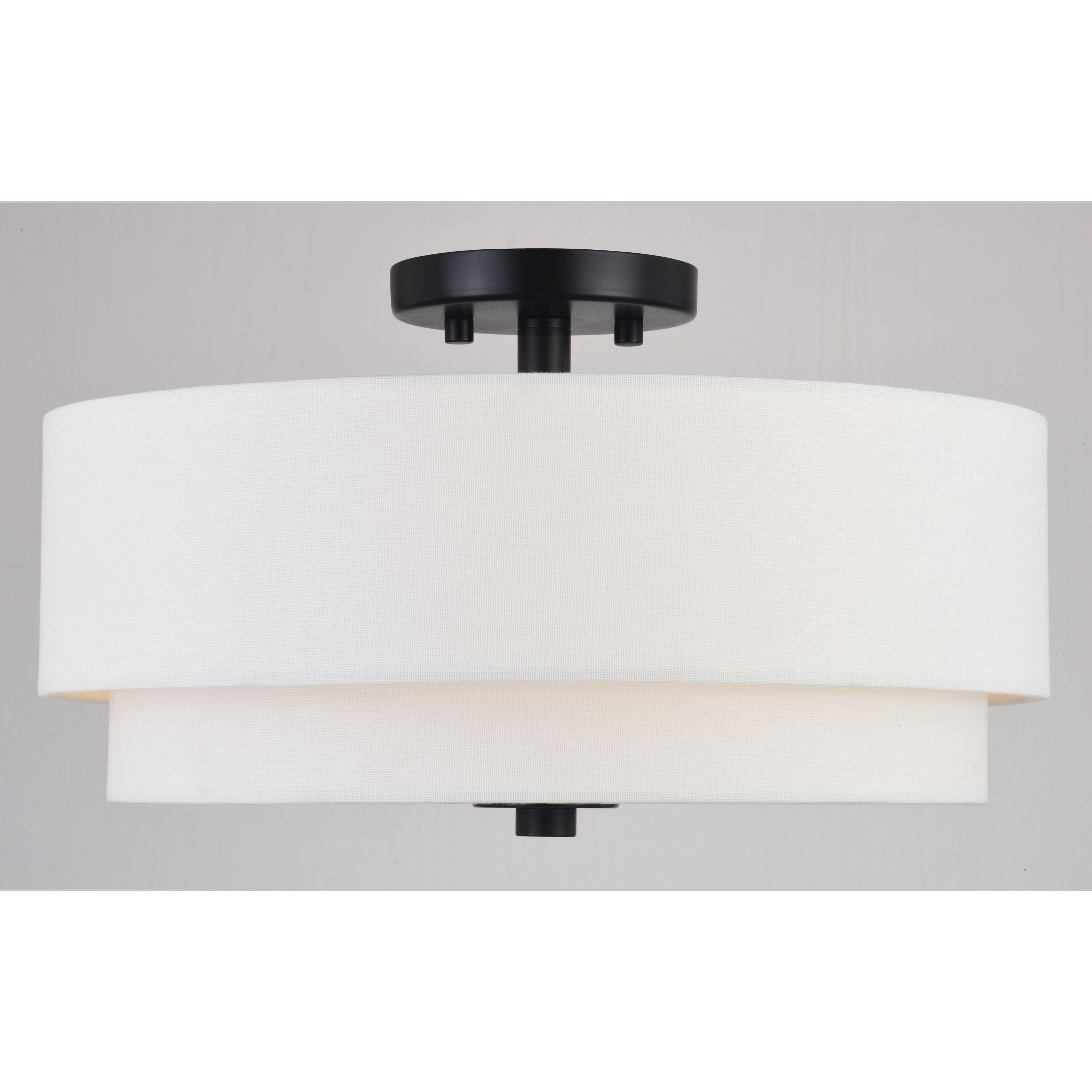 Burnaby LED 16 inch Black Semi-Flush Mount Ceiling Light