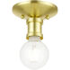 Lansdale 1 Light 5 inch Satin Brass Single Flush Mount Ceiling Light, Single