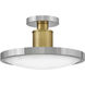 Kieran LED 14.25 inch Polished Nickel and Lacquered Brass Semi-flush Mount Ceiling Light