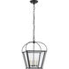 Chapman & Myers Riverside 4 Light 13.75 inch Bronze Square Lantern Pendant Ceiling Light, Small