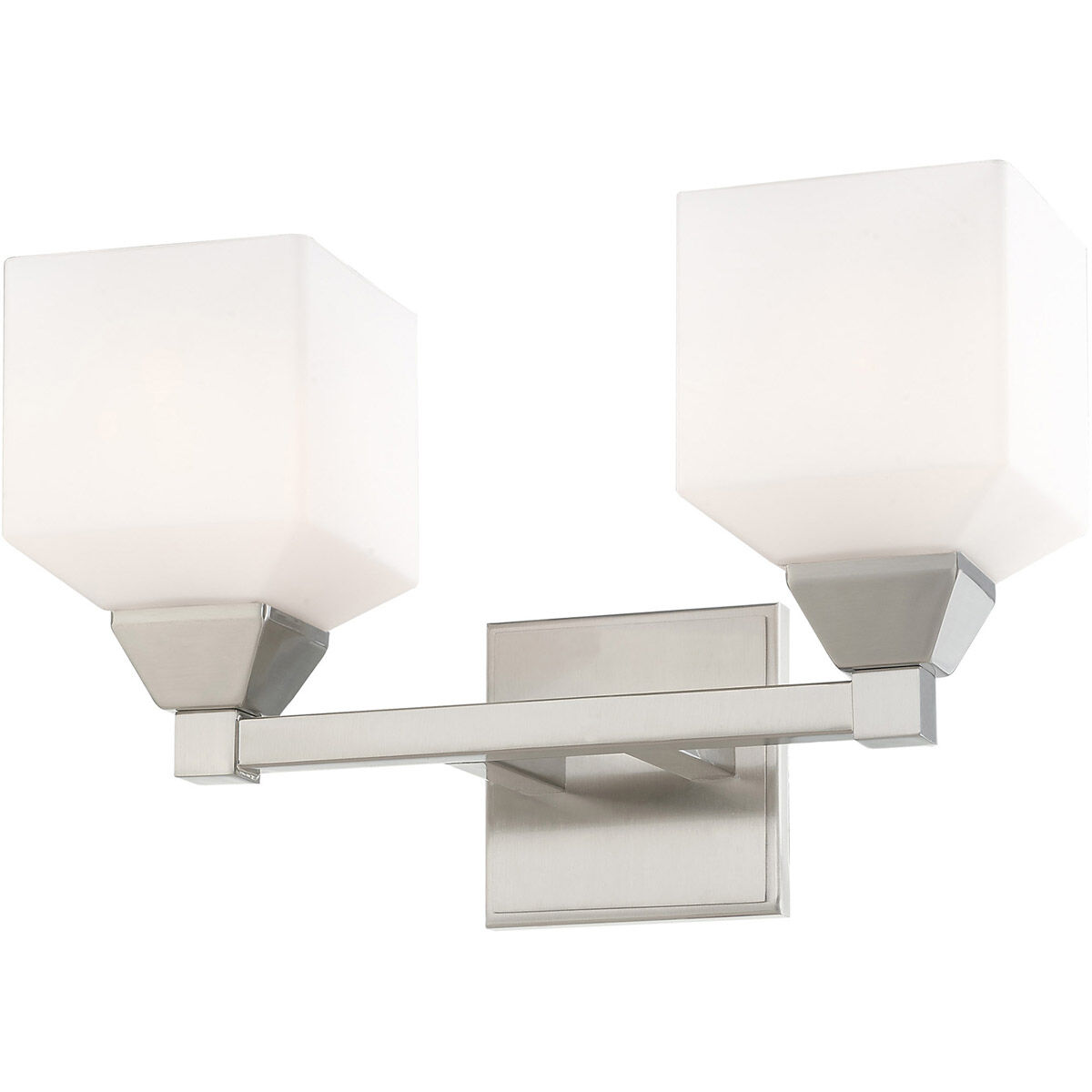 Aragon 2 Light 15 inch Brushed Nickel Bath Vanity Wall Light