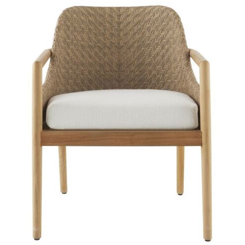 Chilton Pearl and Dark Blonde with Natural Teak Outdoor Dining Chair