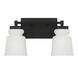 Contemporary 2 Light 14.5 inch Matte Black Bathroom Vanity Light Wall Light