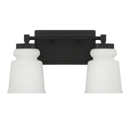 Contemporary 2 Light 14.5 inch Matte Black Bathroom Vanity Light Wall Light