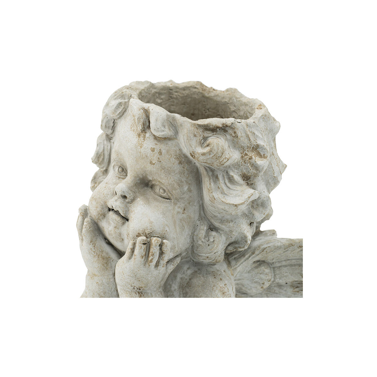Cherub Angel Gray Outdoor Planter