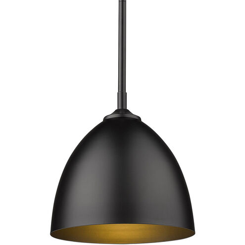 Zoey 1 Light 9 inch Matte Black Mini Pendant Ceiling Light, Small