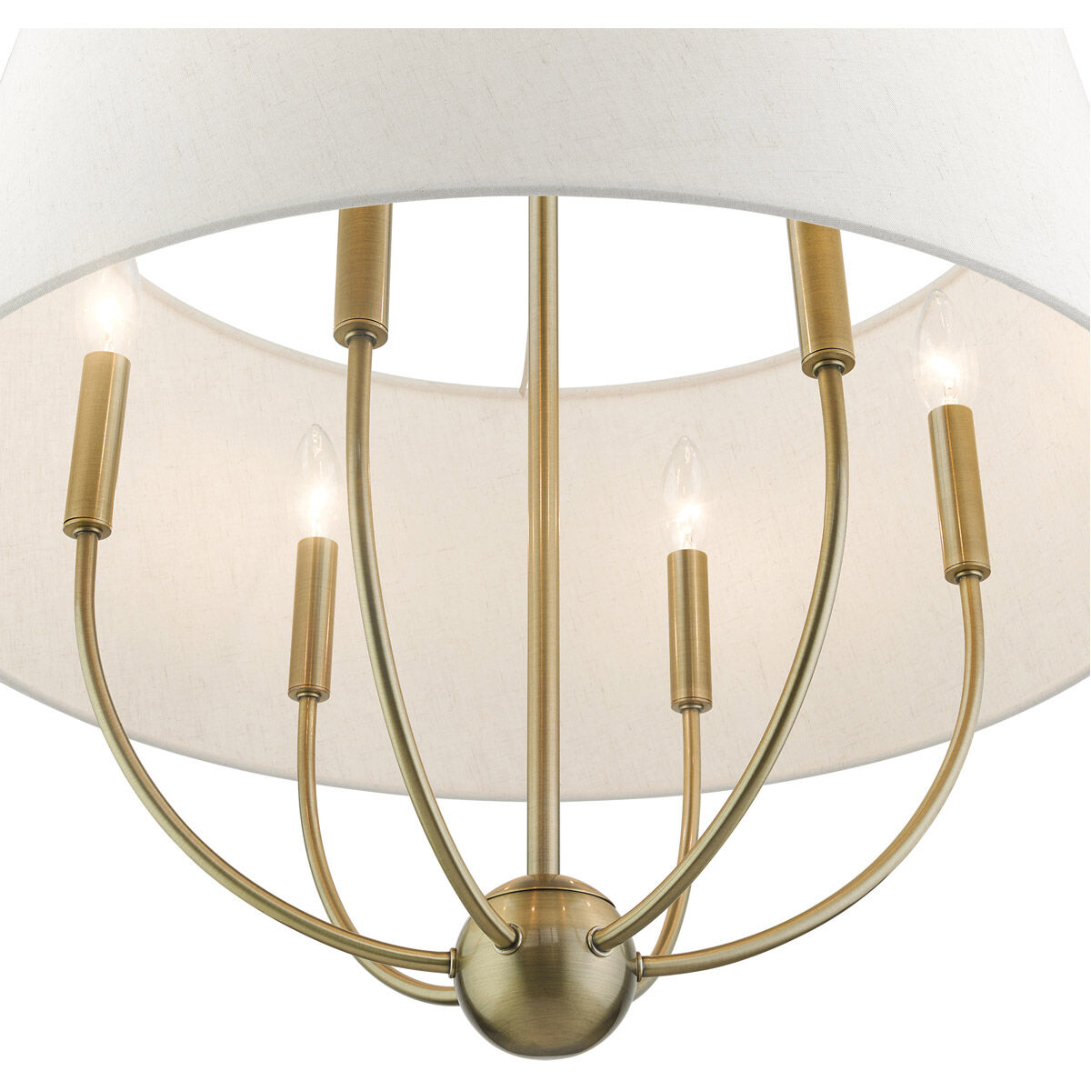 Cartwright 6 Light 24 inch Antique Brass Pendant Chandelier Ceiling Light