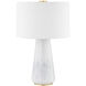 Saugerties 26 inch 60.00 watt Aged Brass and Gloss White Ash Ceramic Table Lamp Portable Light
