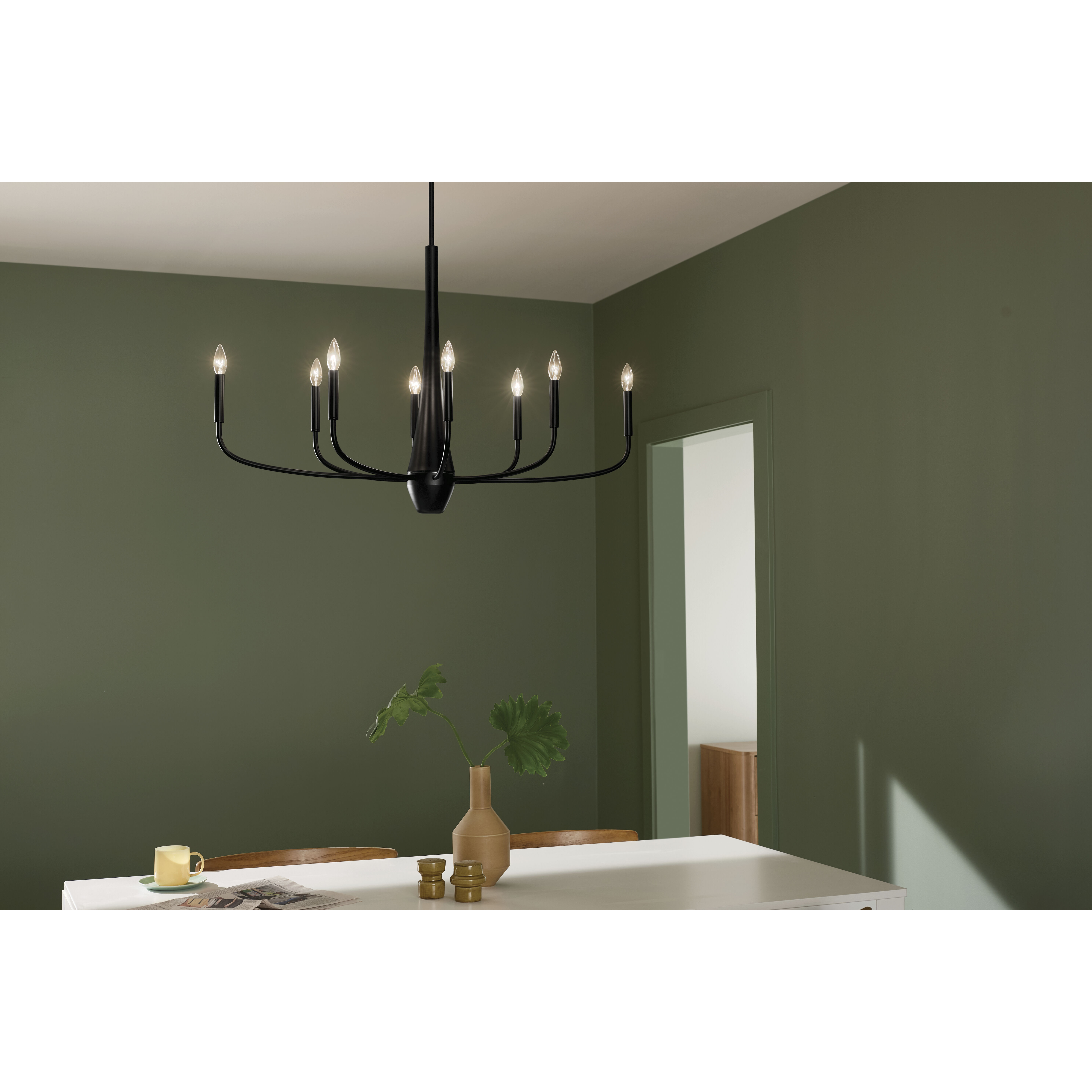 Deela LED 18.5 inch Black Oval Chandelier Ceiling Light