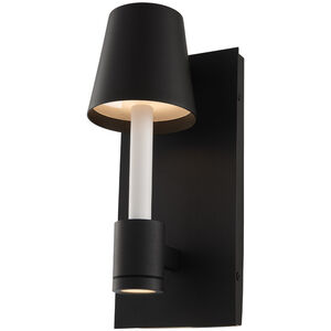 Candelero LED 11 inch Matte Black with White Accent Outdoor Wall Sconce