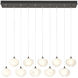 Ume 10 Light 44.7 inch Dark Smoke Pendant Ceiling Light in Frosted, Rectangular
