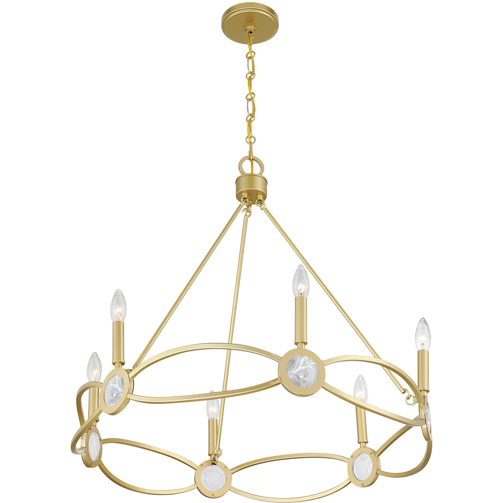 Minette 6 Light 28 inch Spun Gold Chandelier Ceiling Light