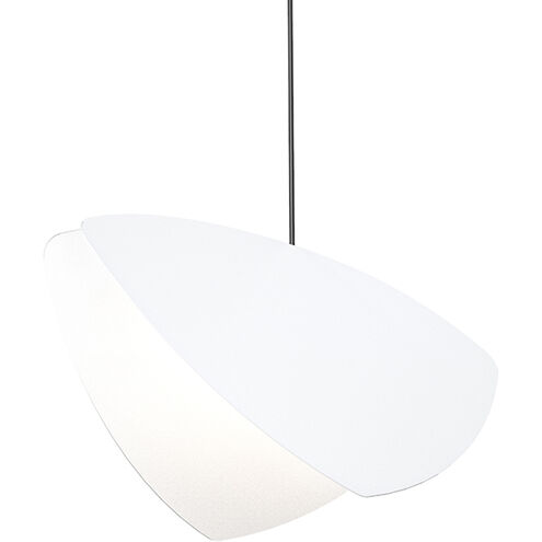 Papillons LED 13 inch Satin Black Pendant Ceiling Light in Satin White