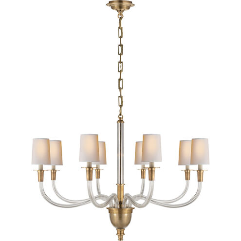 Thomas O'Brien Vivian 8 Light 36 inch Hand-Rubbed Antique Brass One-Tier Chandelier Ceiling Light in Natural Paper, Large