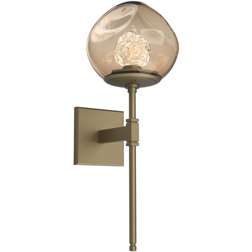 Luna LED Gilded Brass Belvedere Sconce Wall Light in 2700K LED, Floret Inner - Bronze Outer