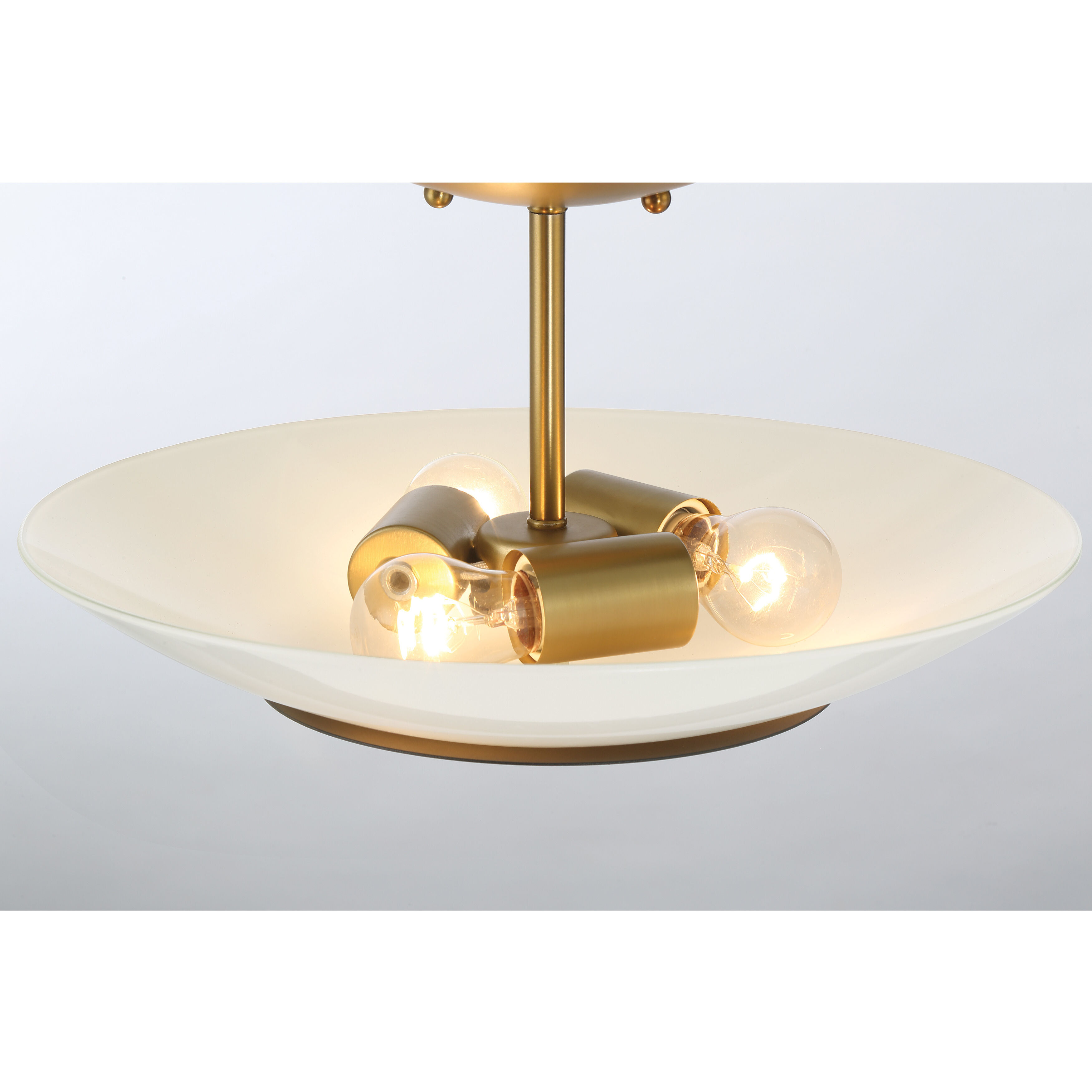 Bax 3 Light 13.88 inch Sand Coal and Soft Brass Flush Mount Ceiling Light