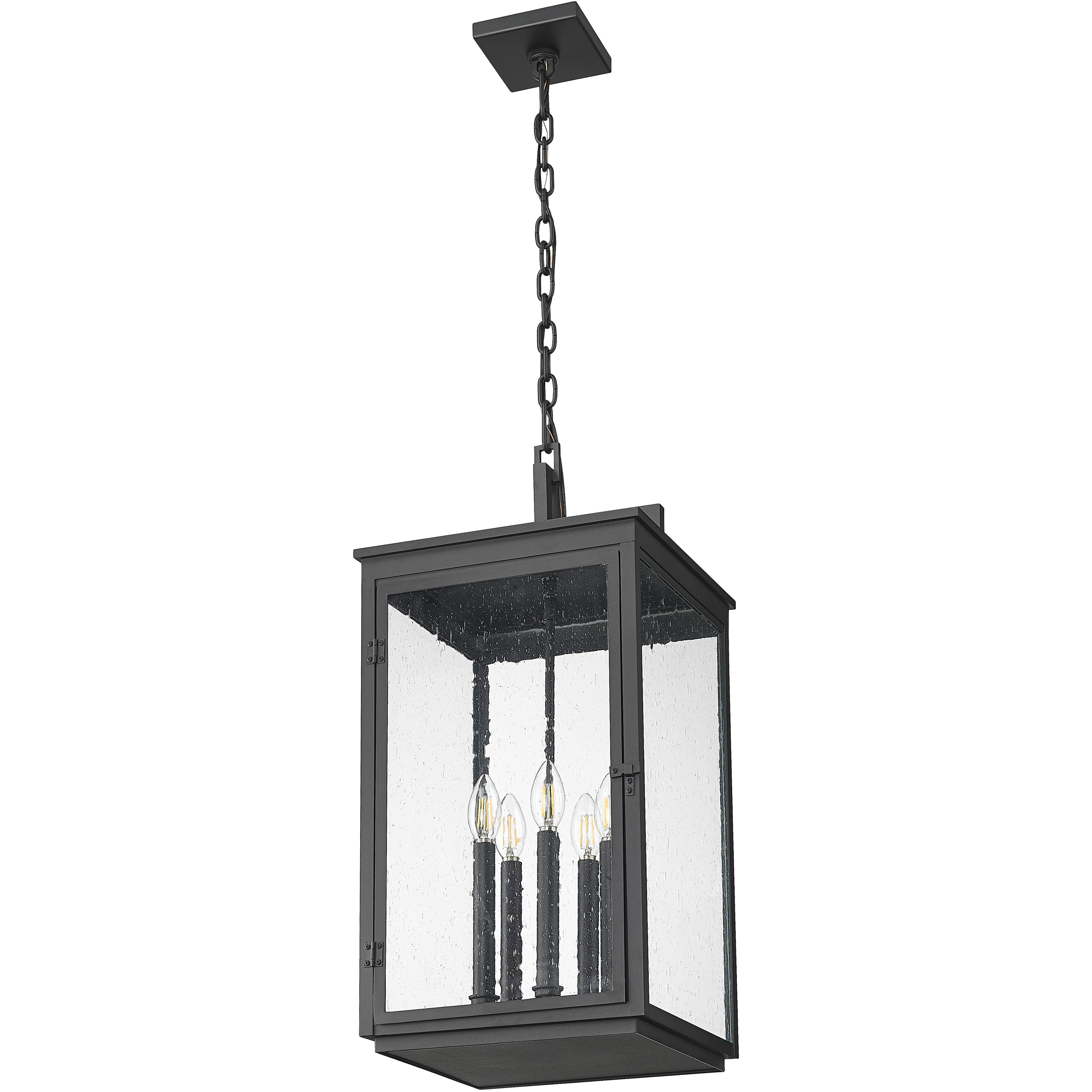 Hartwell 5 Light 12 inch Sand Black Outdoor Chain Mount Ceiling Fixture
