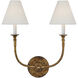 Thomas O'Brien Piaf LED 18.5 inch Antique Gild Double Sconce Wall Light