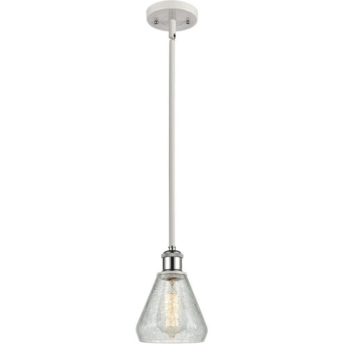 Ballston Conesus LED 6 inch White and Polished Chrome Pendant Ceiling Light, Ballston