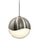 Grapes LED 3 inch Satin Nickel Pendant Ceiling Light in White Glass