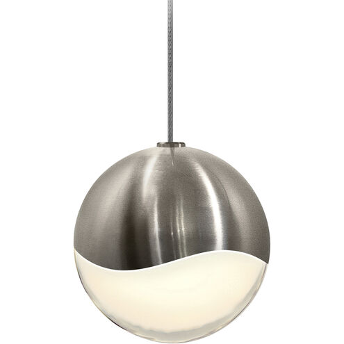 Grapes LED 3 inch Satin Nickel Pendant Ceiling Light in White Glass