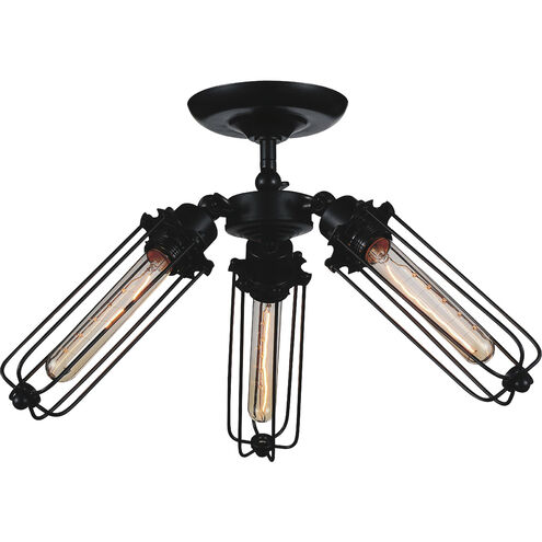 Benji 3 Light 23 inch Black Flush Mount Ceiling Light