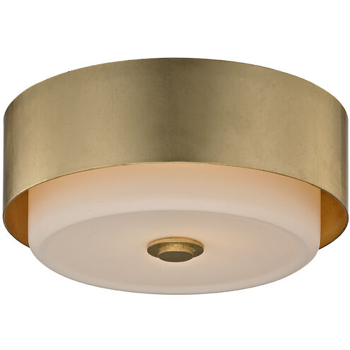 Allure 2 Light 13 inch Gold Leaf Flush Mount Ceiling Light, Opal White Glass