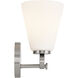 Fusion Collection - Bolzano Family 1 Light 6 inch Brushed Nickel and Opal Wall Sconce Wall Light, EVOLV