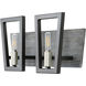 Zag 2 Light 14.5 inch Black and Grey Bath Vanity Wall Light in Black/Grey Wood