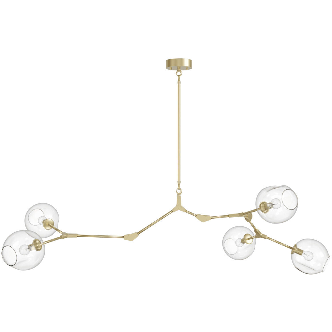 Fairfax Ave. 5 Light 34 inch Brushed Brass Chandelier Ceiling Light