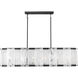 Veil 6 Light 48 inch Dark Matte Black Linear Chandelier Ceiling Light