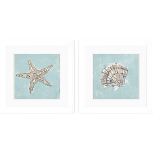 Waterside Collection Block Profile Matted White Framed Art