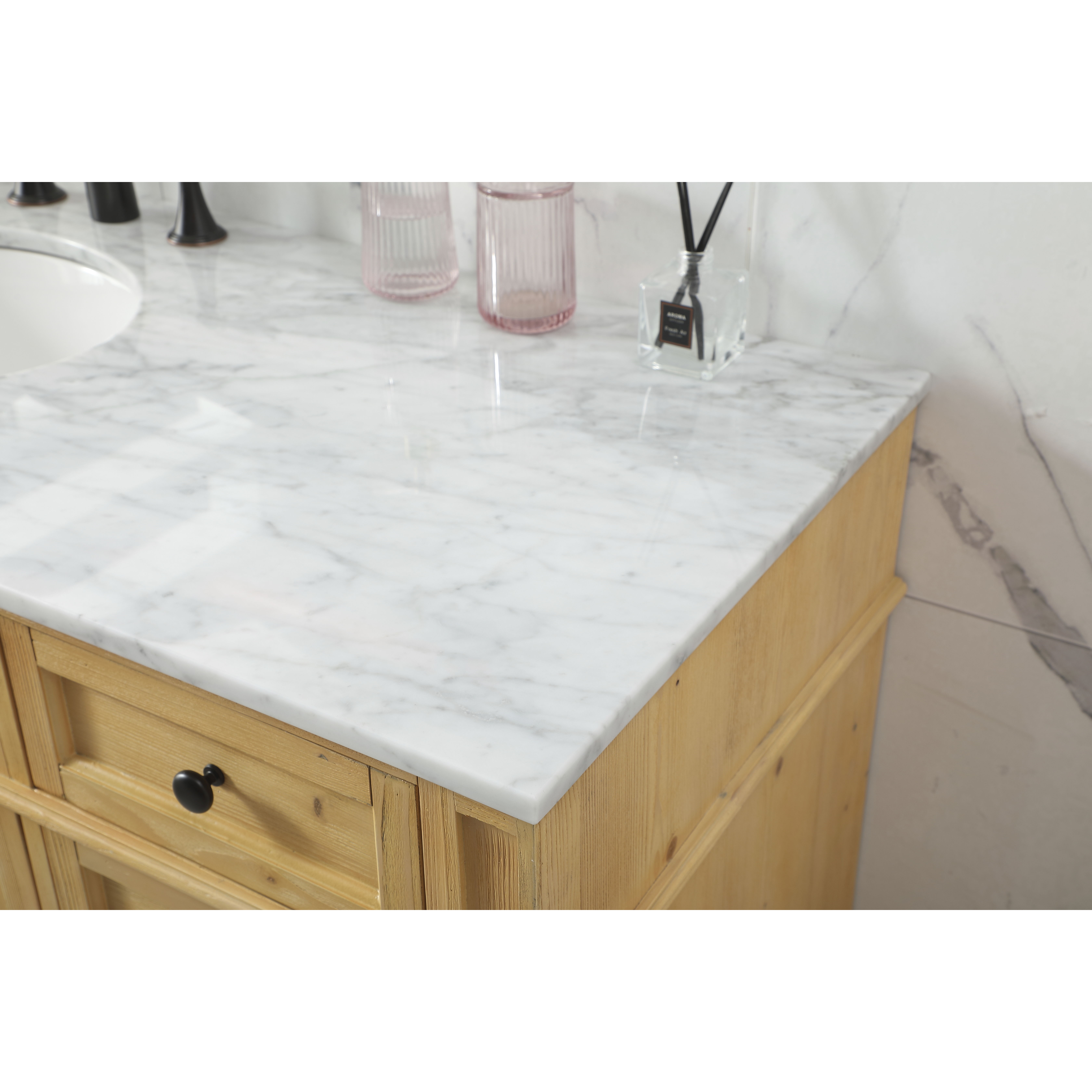 Park Avenue 60 X 21.5 X 35 inch Natural Wood Vanity Sink Set