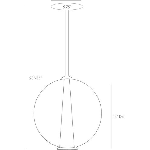 Caviar 1 Light 14 inch Polished Nickel Pendant Ceiling Light, Adjustable Large