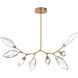 Rock Crystal LED 52.6 inch Novel Brass Linear Pendant Ceiling Light in 3000K LED, Chilled Clear, Modern Branch