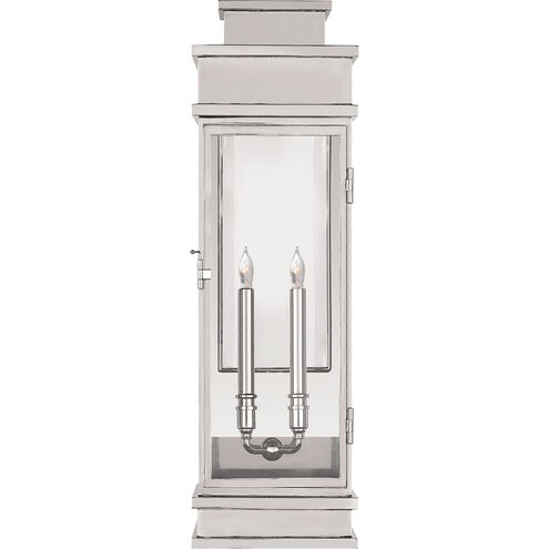 Chapman & Myers Linear Lantern 2 Light 29 inch Polished Nickel Outdoor Wall Lantern, Large