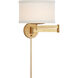 kate spade new york Walker 16 inch 60 watt Gild Swing Arm Sconce Wall Light in Cream Linen