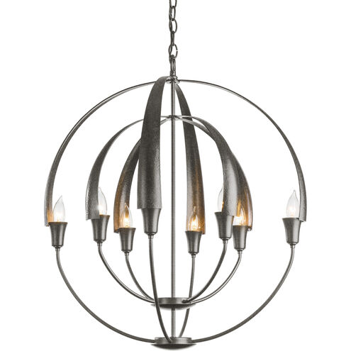 Double Cirque 8 Light 25.4 inch Natural Iron Chandelier Ceiling Light